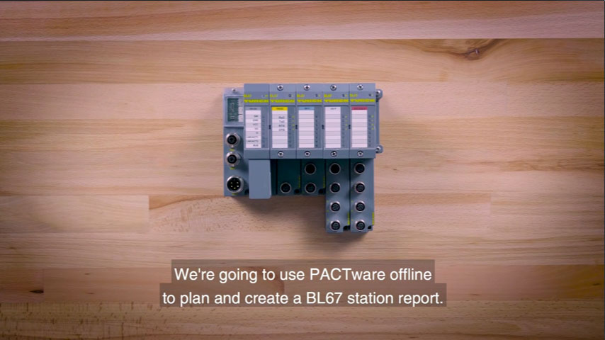 팩트웨어(Pactware)를 사용하여 BL67 스테이션 리포트를 계획하고 작성하는 방법